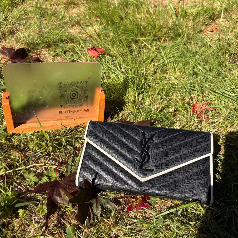 Yves Saint Laurent Black and White Wallet